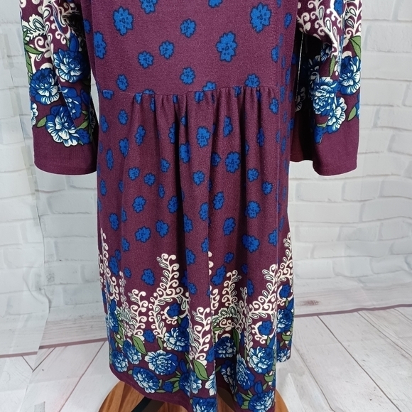 R & B collection women's size 1x stretch knit floral print popover dress b11 - Picture 6 of 9